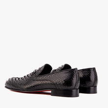 Load image into Gallery viewer, The Viper Black Python Skin Leather Bit Loafer Men Shoe
