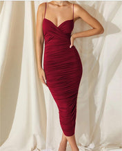 Load image into Gallery viewer, Bandage Same Dress Cheongsam Sexy Backless Long Slim Fit Strappy Low Cut Sheath Dress