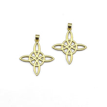 Load image into Gallery viewer, Gold Chinese Knot Flower Shape Charm, Sku#LK828