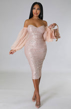 Load image into Gallery viewer, Women Clothing Sexy French Long Sleeve Dress Slim Fit Sequin Hip Tight Sexy