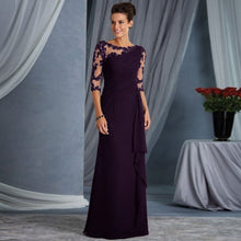Load image into Gallery viewer, Women Clothing Long Lace See Through round Neck Shirt With Half Sleeve Dress Wedding Dress