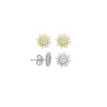 Load image into Gallery viewer, Cute CZ Sunflower Stud Earrings, Sku#A295