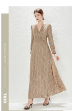 Load image into Gallery viewer, Real Shot New Temperament Goddess Printed Waist Length Dress French Dress
