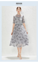 Load image into Gallery viewer, New Grey Gauze Sequin Dress Fashion Lady Temperament Elegant Dress