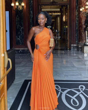 Load image into Gallery viewer, Popular Slim One Shoulder Cutout Pleated Dress