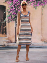 Load image into Gallery viewer, Spring Summer Knitted Tie Striped Women Knitwear