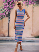 Load image into Gallery viewer, Spring Summer Dress Slim Fit Mixed Color Splicing Pullover Striped Women Knitwear