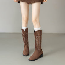 Load image into Gallery viewer, Retro Embroidered Western Cowboy Boots