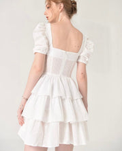 Load image into Gallery viewer, ThreeDimensional Boning Corset Embroidered Waist OnePiece Culotte Women Spring Summer Slimming Pleated Hollow Out Cutout Dress