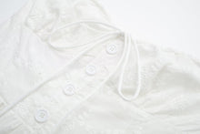 Load image into Gallery viewer, Pure Dignified White Dress Summer Lady Square Collar Mid Length Dress Women