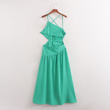 Load image into Gallery viewer, Summer Women Clothing High Waist Cutout out Mid Length Strap Dress Women