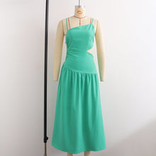 Load image into Gallery viewer, Summer Women Clothing High Waist Cutout out Mid Length Strap Dress Women