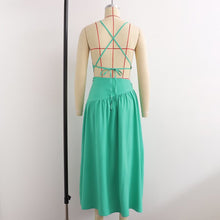 Load image into Gallery viewer, Summer Women Clothing High Waist Cutout out Mid Length Strap Dress Women