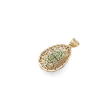 Load image into Gallery viewer, Large Colorful CZ Gold Yellow Green Jade Teardrop Charm, Sku#LX343