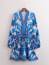 Load image into Gallery viewer, Autumn Women Clothing Long Sleeve V neck Positioning Floral Dress