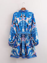 Load image into Gallery viewer, Autumn Women Clothing Long Sleeve V neck Positioning Floral Dress