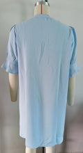 Load image into Gallery viewer, Summer Solid Color V neck Loose Pleated Half Length Sleeve Dress Women
