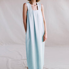 Load image into Gallery viewer, Ramie Sleeveless Maxi Dress Spring Summer French Design Loose Linen Cotton Linen Square Collar Cami Dress