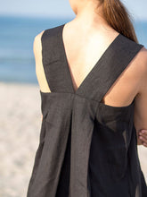 Load image into Gallery viewer, Ramie Sleeveless Maxi Dress Spring Summer French Design Loose Linen Cotton Linen Square Collar Cami Dress