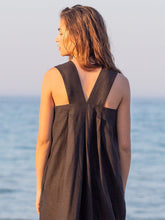 Load image into Gallery viewer, Ramie Sleeveless Maxi Dress Spring Summer French Design Loose Linen Cotton Linen Square Collar Cami Dress