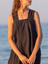 Load image into Gallery viewer, Ramie Sleeveless Maxi Dress Spring Summer French Design Loose Linen Cotton Linen Square Collar Cami Dress