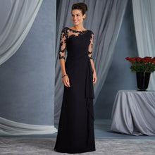 Load image into Gallery viewer, Women Clothing Long Lace See Through round Neck Shirt With Half Sleeve Dress Wedding Dress