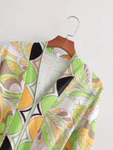 Load image into Gallery viewer, Sources Vintage Printed V neck Waist Controlled Long Sleeves Mid Length Dress Spring Summer Plus Size Slimming Dress