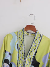 Load image into Gallery viewer, Women Clothing Summer Casual Collared Long Sleeve Printed Shirt Dress Lace-up Dress