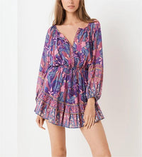 Load image into Gallery viewer, Women Rayon Positioning Tassel Copper Cylinder Elastic Waist Dress