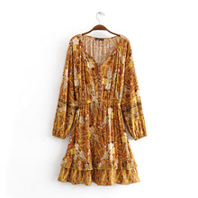 Load image into Gallery viewer, Women Rayon Positioning Tassel Copper Cylinder Elastic Waist Dress