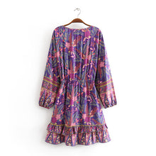 Load image into Gallery viewer, Women Rayon Positioning Tassel Copper Cylinder Elastic Waist Dress