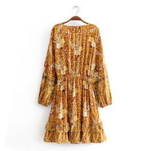 Load image into Gallery viewer, Women Rayon Positioning Tassel Copper Cylinder Elastic Waist Dress