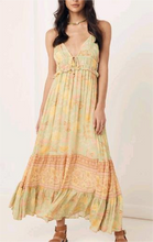 Load image into Gallery viewer, Spring Rayon Positioning Floral Flounce Tassel Dress
