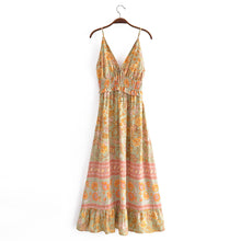 Load image into Gallery viewer, Spring Rayon Positioning Floral Flounce Tassel Dress
