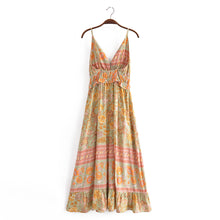 Load image into Gallery viewer, Spring Rayon Positioning Floral Flounce Tassel Dress
