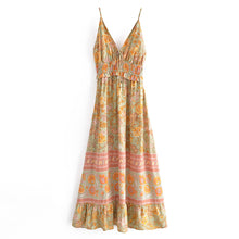 Load image into Gallery viewer, Spring Rayon Positioning Floral Flounce Tassel Dress