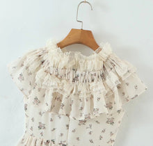 Load image into Gallery viewer, Summer Vietnam Brand Fresh Sweet Floral off Neck Wooden Ear Irregular Asymmetric Swing Holiday Dress