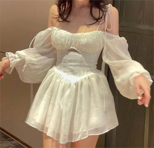 Load image into Gallery viewer, Women White Sexy Tulle Dress Summer Sexy Pleated Tube Top Cami Dress