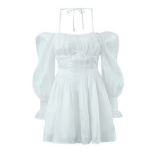 Load image into Gallery viewer, Women White Sexy Tulle Dress Summer Sexy Pleated Tube Top Cami Dress