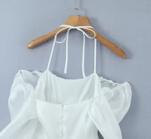 Load image into Gallery viewer, Women White Sexy Tulle Dress Summer Sexy Pleated Tube Top Cami Dress