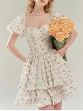 Load image into Gallery viewer, Women Dress Women Summer off Shoulder Square Collar Puff Sleeve Short Dress