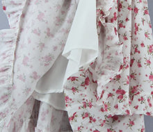 Load image into Gallery viewer, Women Clothing Summer Spicy Puff Sleeve Sexy Pink Printing Waist Dress