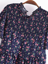 Load image into Gallery viewer, Autumn Women Clothing Printed Lace up Elastic Tiered Dress