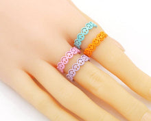 Load image into Gallery viewer, Enamel Smiley Face Stackable Ring, Sku#X358