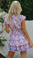 Load image into Gallery viewer, Autumn Winter Women Clothing Short Sleeve Ruffle Sleeve Printed Dress