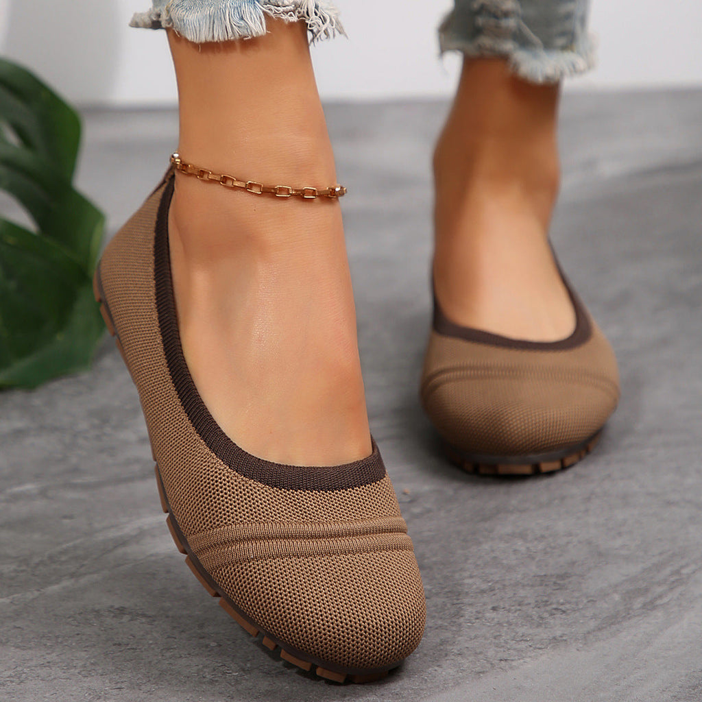 Women's Pointed-Toe Flyknit Slip-On Flats | Breathable Lightweight Casual Shoes