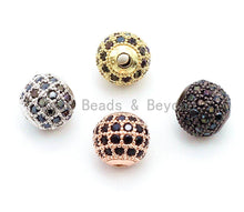 Load image into Gallery viewer, 6mm/8mm/10mm Black CZ Micro Pave Ball Beads, sku#G307