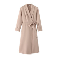 Load image into Gallery viewer, Spring Women Clothing Solid Color Collar Long Sleeve Dress