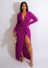 Load image into Gallery viewer, Sexy Slit Dress Autumn Winter V neck Long Sleeve Pleated Dress