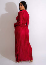 Load image into Gallery viewer, Sexy Slit Dress Autumn Winter V neck Long Sleeve Pleated Dress